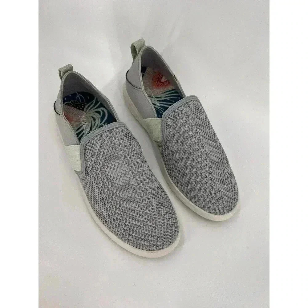 OluKai Womens Hale’Iwa Gray Round Toe Slip On Boat Shoes Size 5 Excellent UC - Picture 2 of 11